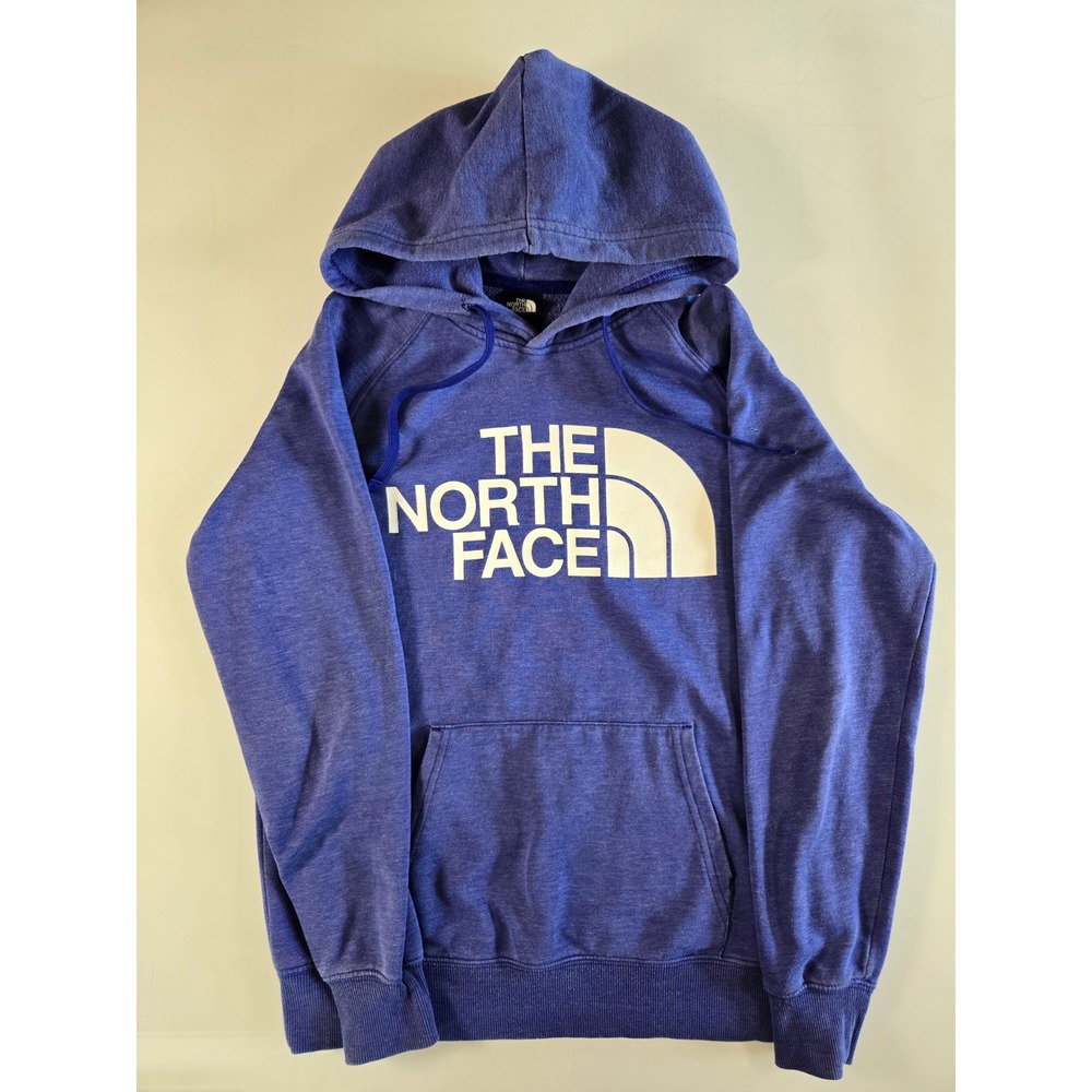 The North Face Womens XS Purple Blue Heather Logo Pullover Hoodie Sweatshirt